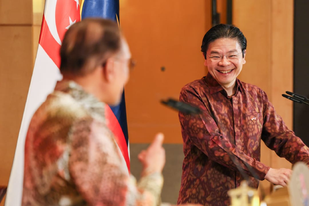 Photo of PM Lawrence Wong at the 12th Singapore-Malaysia Leaders' Retreat Joint Press Conference
